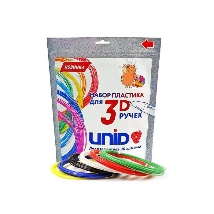 Пластик UNID PLA-6, для 3Д ручки, 6 цветов в наборе, по 10 метров  #1
