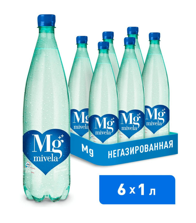 Вода лечебно-столовая Mivela Mg (Мивела) 6 шт по 1 л, без газа, пэт  #1