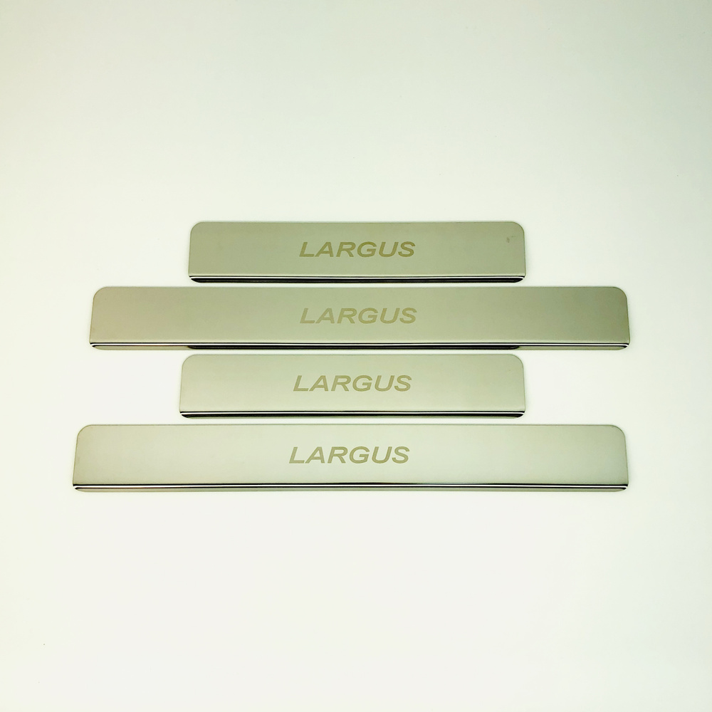 Накладки на пороги Lada Largus (Лада Ларгус) 2011-н.в. (нерж.сталь полированная) комплект 4шт.  #1