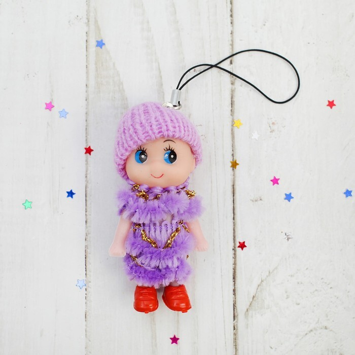 Брелок "Куколка", в шапочке и шарфе, цвета разноцветный выбор  #1