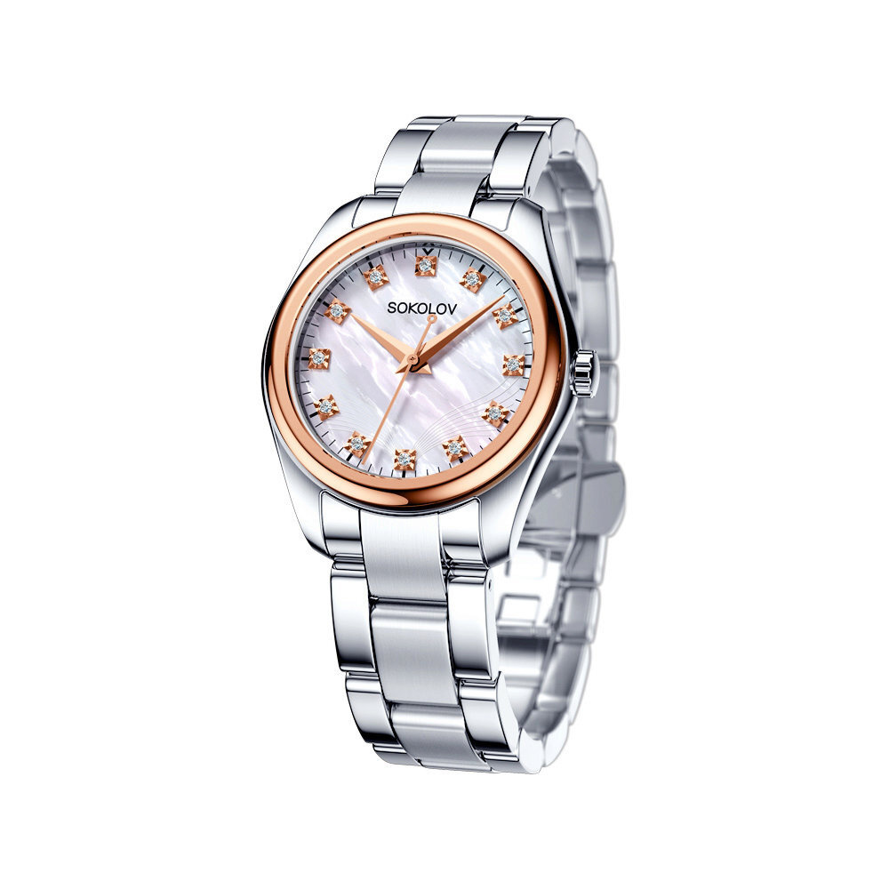 SOKOLOV, Женские часы из золота и стали, 140017100002012, 585 проба -купить с доставкой по выгодным ценам в интернет-магазине OZON (365073959)