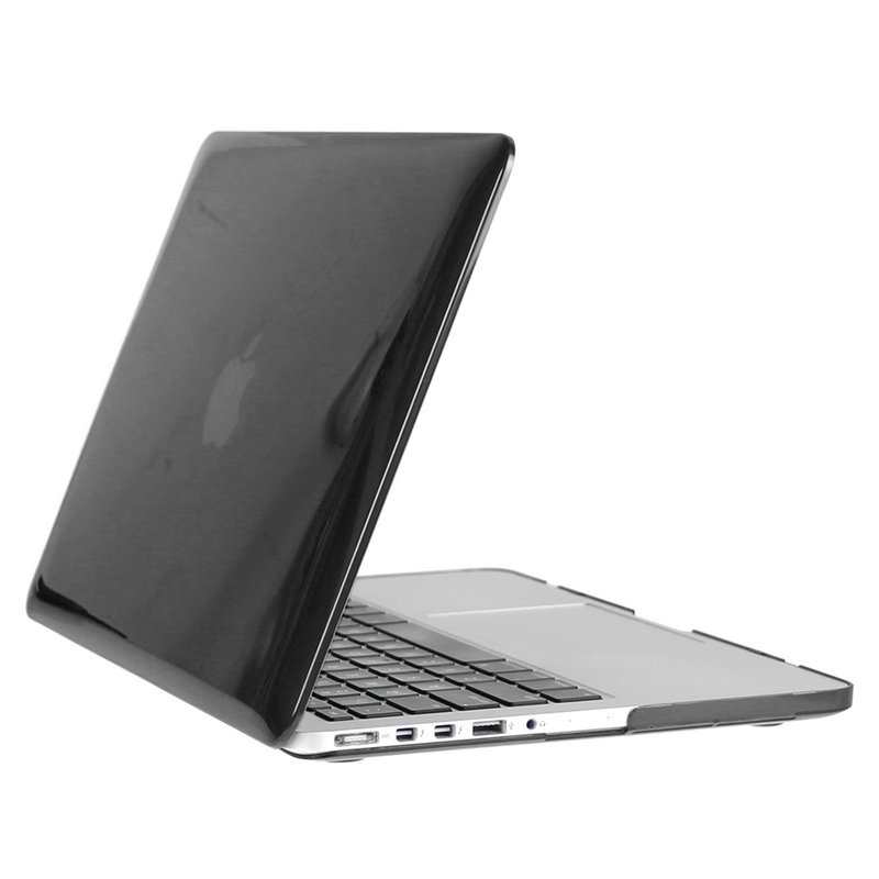 Чехол MacBook Pro Retina 15 A1398 (2013-2015гг) прозрачный пластик глянцевый бренд BRONKA (черный)  #1