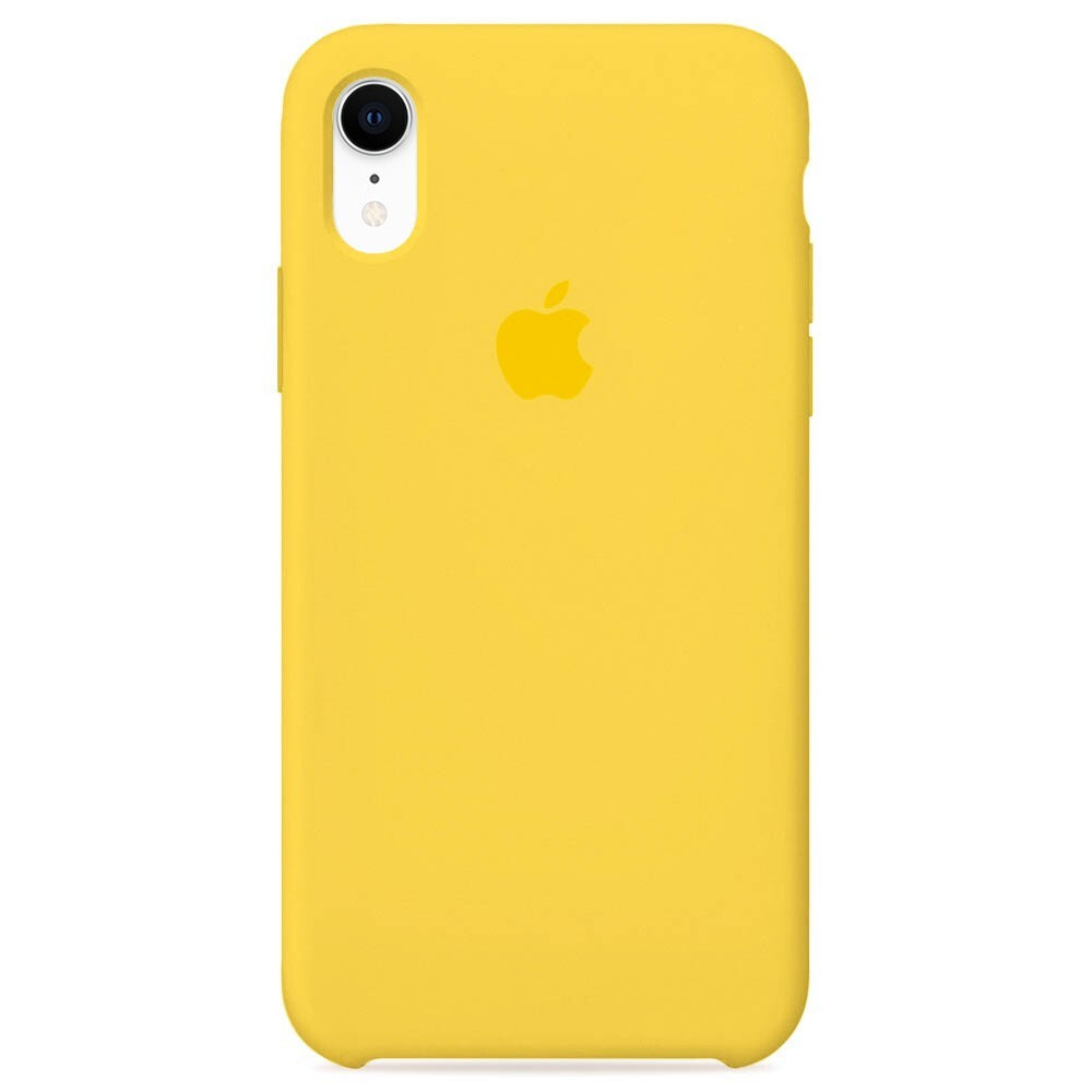 Силиконовый чехол для смартфона Silicone Case на iPhone Xr / Айфон Xr с логотипом, желтый  #1