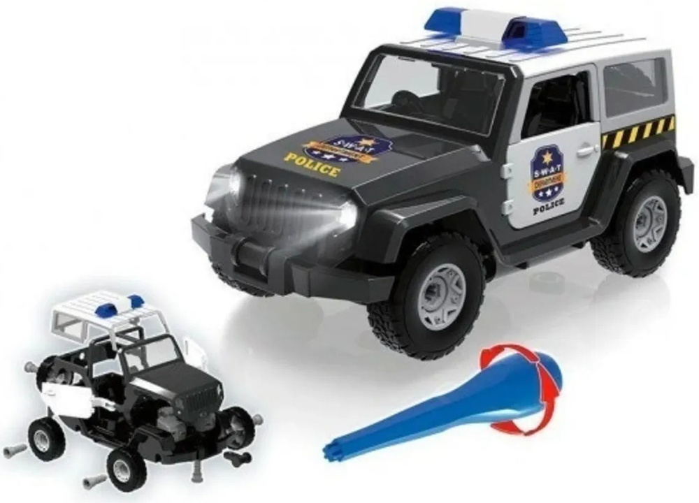 Детский развивающий конструктор Play Smart 1372 Полицейская машинка со звуковыми и световыми эффектами, #1