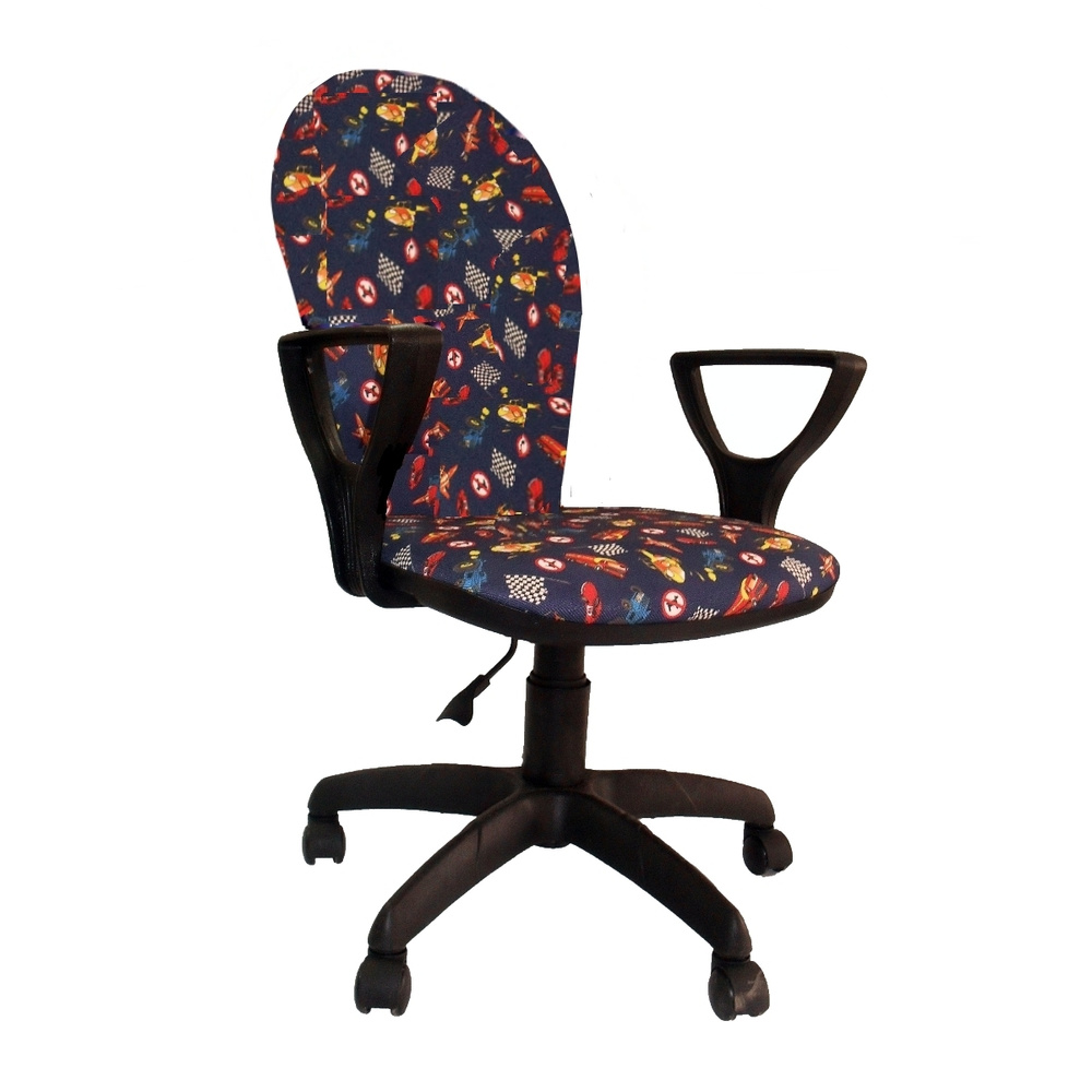 Кресло компьютерное "OAZIS" детское ткань с принтом "машинки", пиастра, для детей, сул офисный  #1