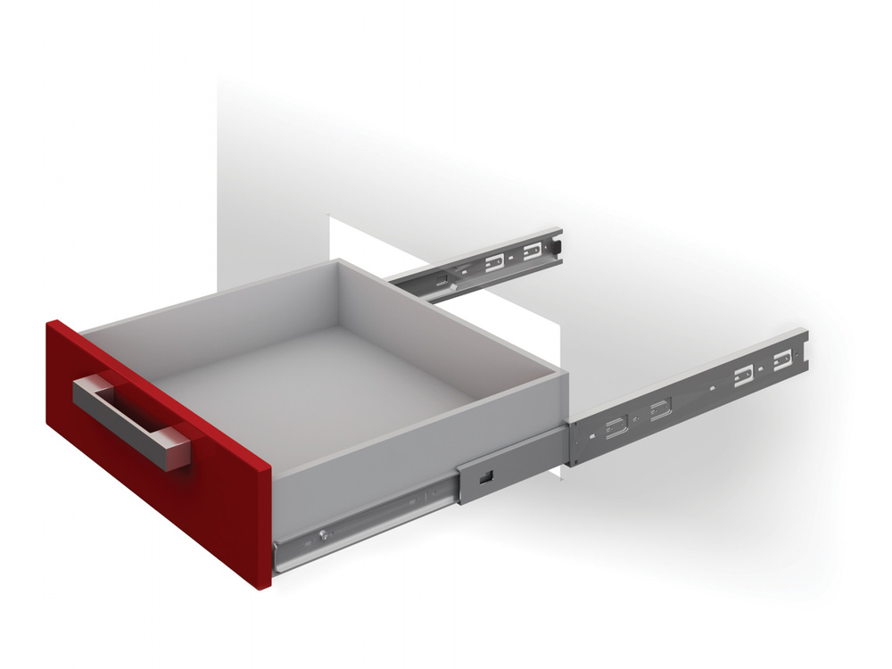 Шариковые направляющие для выдвижных ящиков, длина 500 мм, высота 45 мм, без доводчика. 1 комплект. Телескопический #1