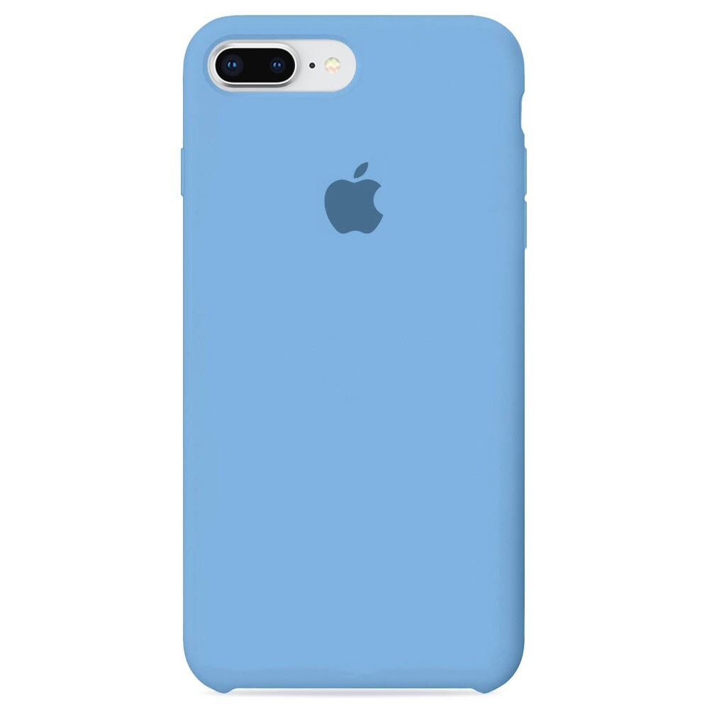 Силиконовый чехол для смартфона Silicone Case на iPhone 8 Plus / Айфон 8 Плюс с логотипом, васильковый #1