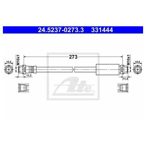Ate Трубки тормозные, арт. 24523702733, 1 шт. #1