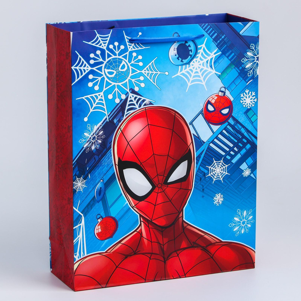 Подарочный пакет Человек-паук, "С Новым годом!", размер 31х40х11 см  #1