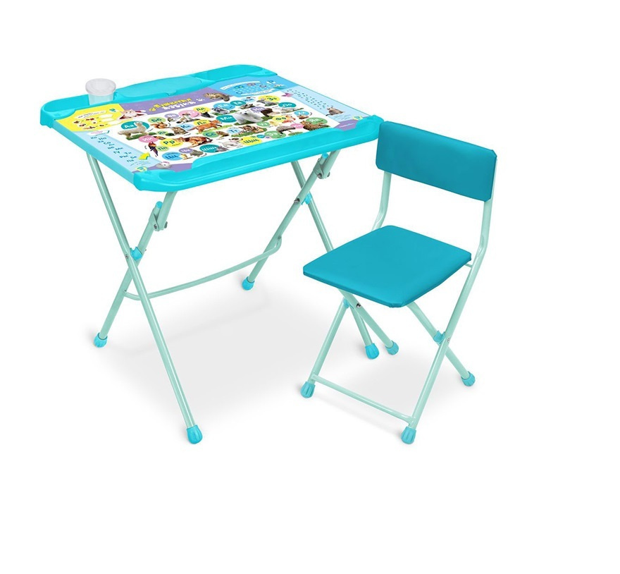 Набор детской мебели складной, комплект ламинированный стол-парта с пеналом и стаканом-непроливайкой #1