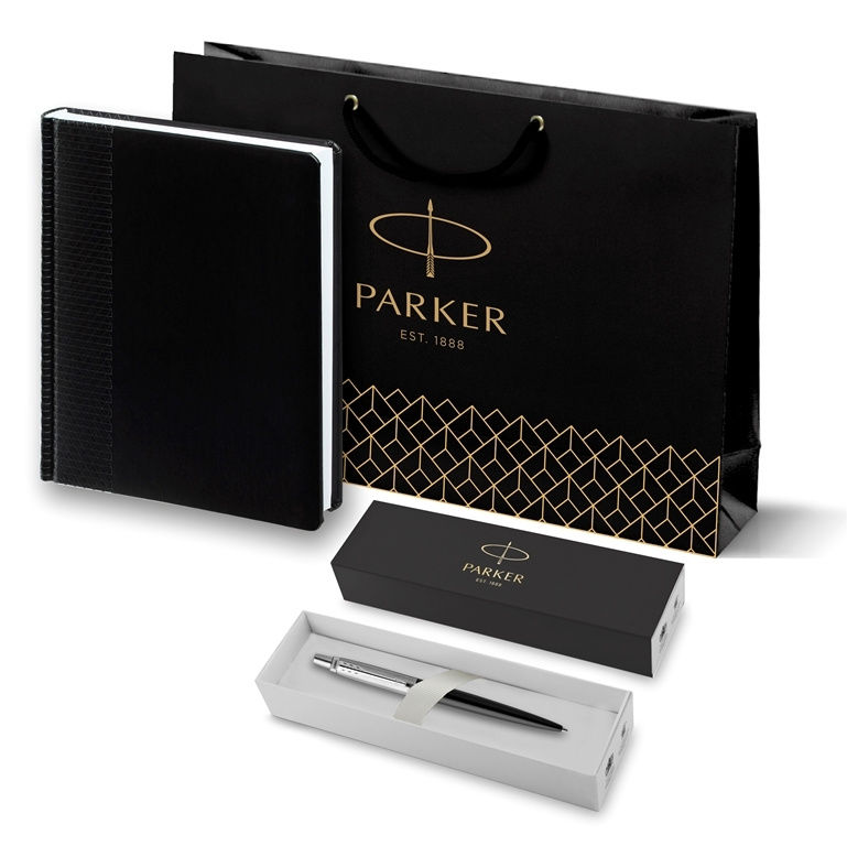 Подарочный набор: Шариковая ручка Parker Jotter K60, цвет: Black и недатированный ежедневник черного #1