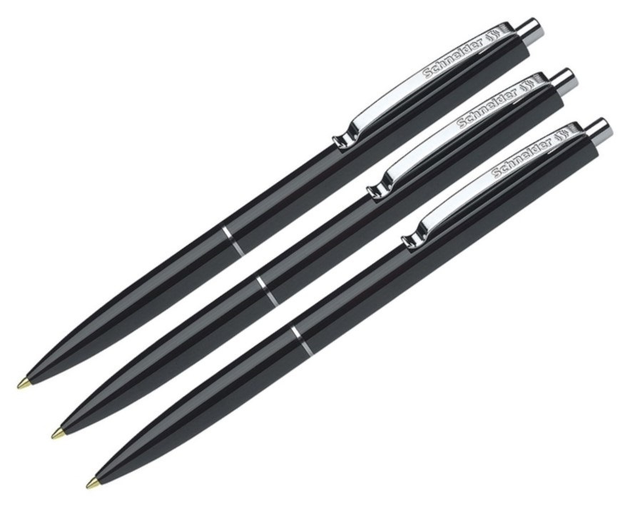 Ручка Schneider K15 шариковая автоматическая, черная, корпус черный, 1.0мм, 3 штуки  #1
