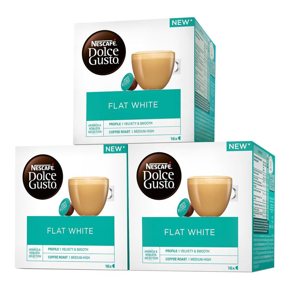 Кофе в капсулах Nescafe Dolce Gusto Flat White, 3 упаковки по 16 капсул #1