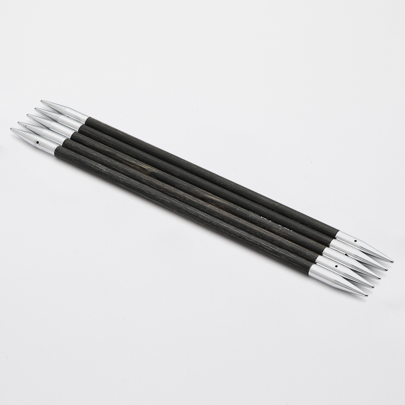 Спицы для вязания Knit Pro чулочные, деревянные Royale 4,5мм, 20см, серый оникс, арт.29038  #1