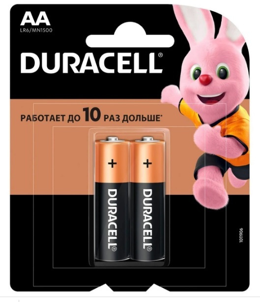 Батарейки щелочные (алкалиновые) Duracell Basic, тип АA, 1,5В, 2шт (пальчиковые)  #1
