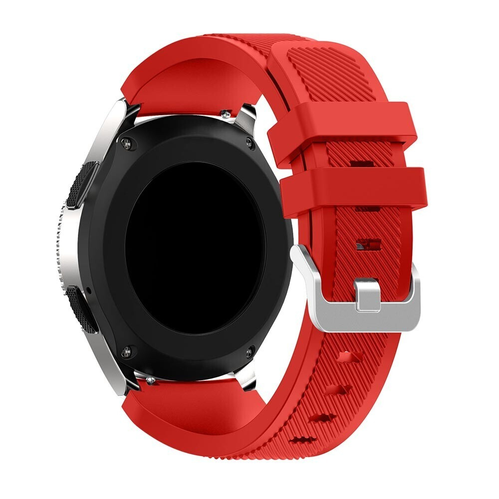Силиконовый ремешок Twill Texture для часов Samsung Galaxy Watch 46 мм - красный  #1