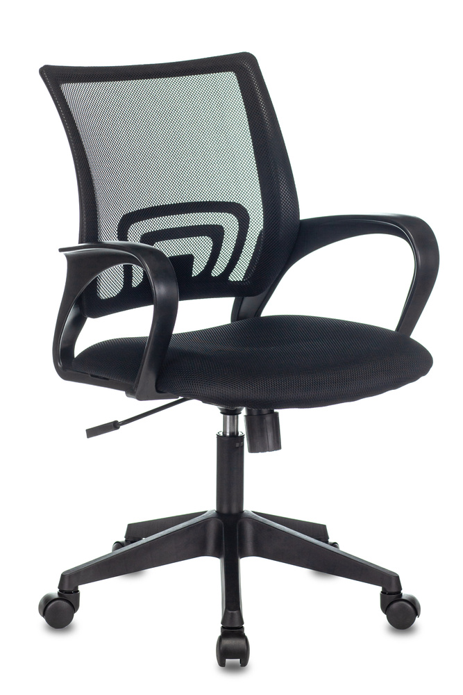 Кресло компьютерное Бюрократ CH-695N/BLACK черный, ткань/сетка, подлокотники, пластиковая крестовина #1