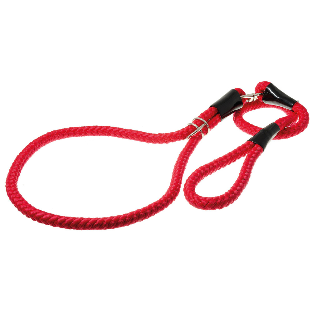 Ринговка для собак, круглая с кольцом, обхват до 80 см, нейлон ширина 15 мм, длина 120 см, красная, V.I.Pet, #1
