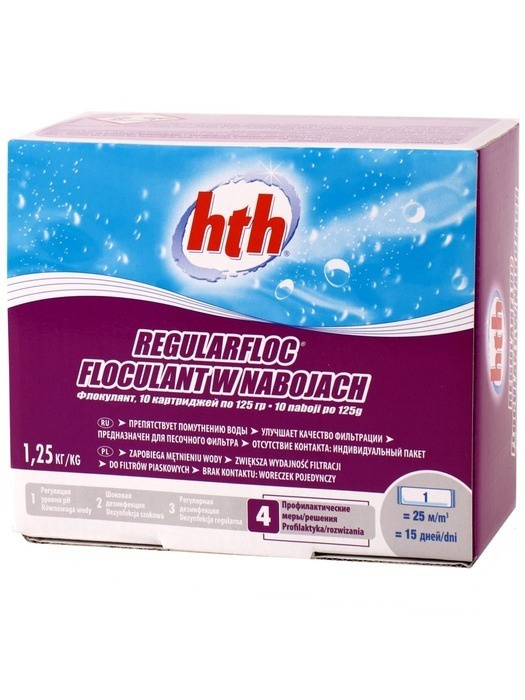 Флокулянт в картриджах HTH Regular Floc (regularfloc) (Франция) коагулянт обычного действия - 1,25 кг. #1