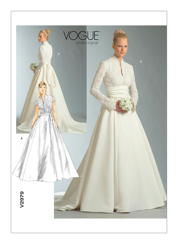 Супер Выкройка из Америки премиум класса для шитья 2979orang6-10 Свадебное платье со шлейфом с коротким #1