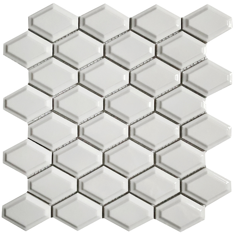 Мозаика Rhombus White Glossy #1