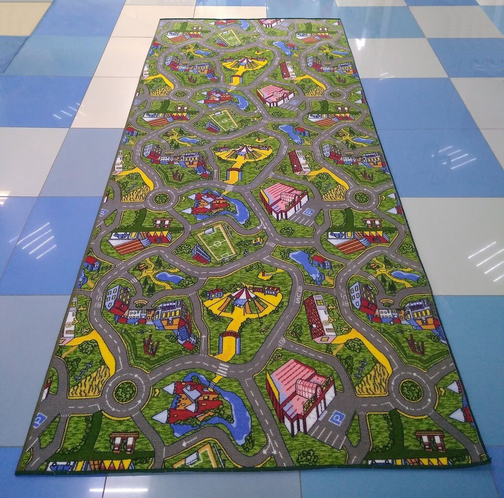 Витебские ковры Коврик для детской, Полиамид, Искусственный войлок, разноцветный, 1.5 x 3.3 м  #1