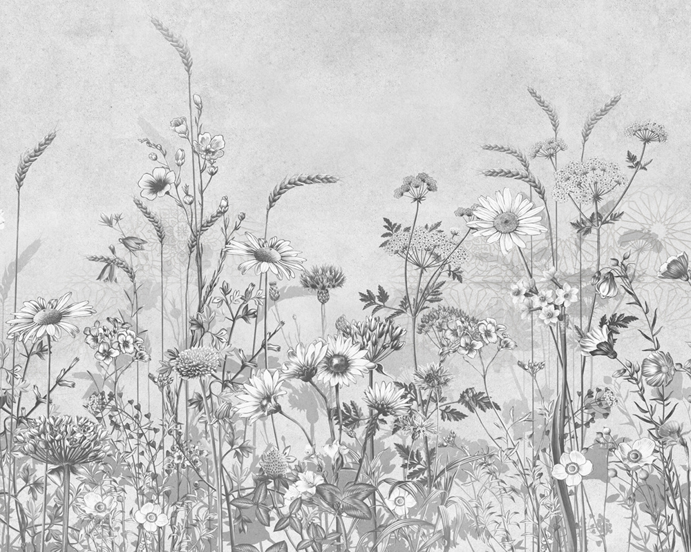 Фотообои флизелиновые на стену 3д GrandPik 4499 "Цветы в траве" (ШхВ), 350х280 см  #1