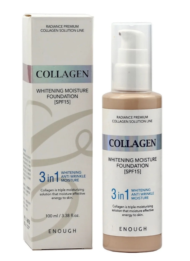 Enough, 3in1 Основа тональная с коллагеном 3 в 1 collagen foundation #21 #1