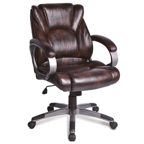 Кресло офисное BRABIX "Eldorado EX-504", экокожа, коричневое, 530875 #1