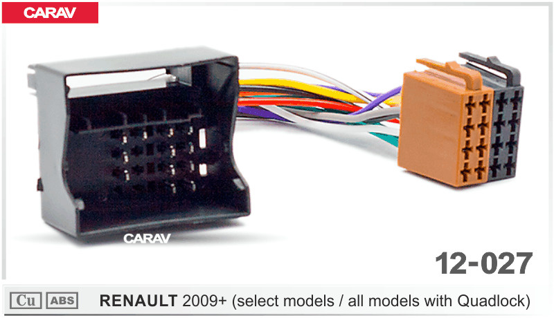 ISO - переходник разъем для RENAULT 2009+ / только для авто с Quadlock CARAV 12-027  #1