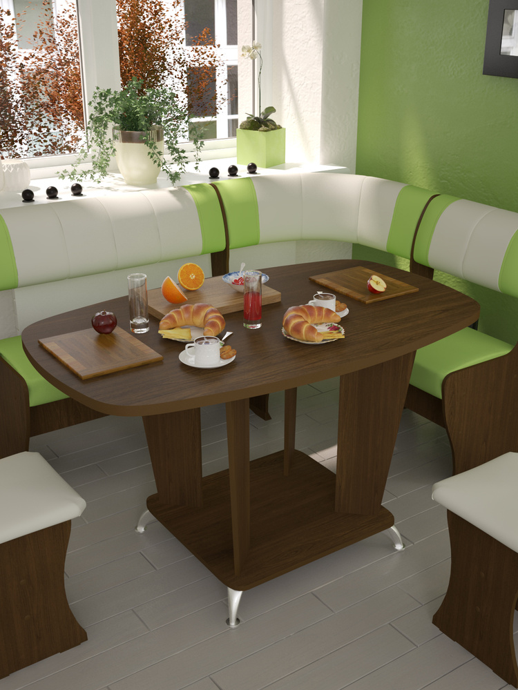 Стол кухонный обеденный для кухни деревянный большой не раскладной в столовую, гостинную, на кухню, веранду #1