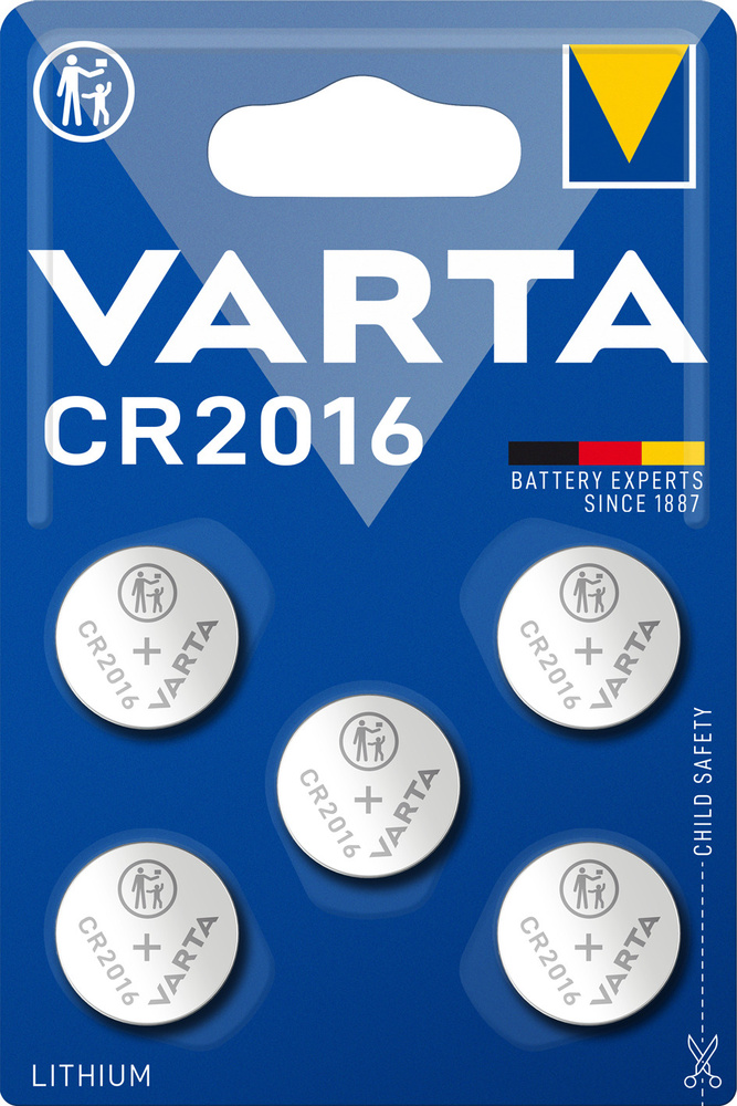 Varta Батарейка CR2016, Литиевый тип, 3 В, 5 шт #1