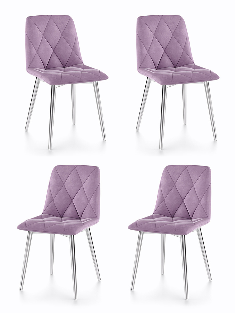 DecoLine Комплект стульев для кухни Ричи, велюр антикоготь, каркас хромированный, 4 шт.  #1