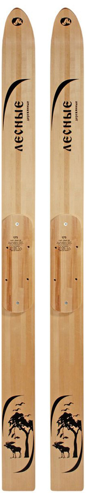 Лыжи деревянные Лесные 185х11 см с накладками #1