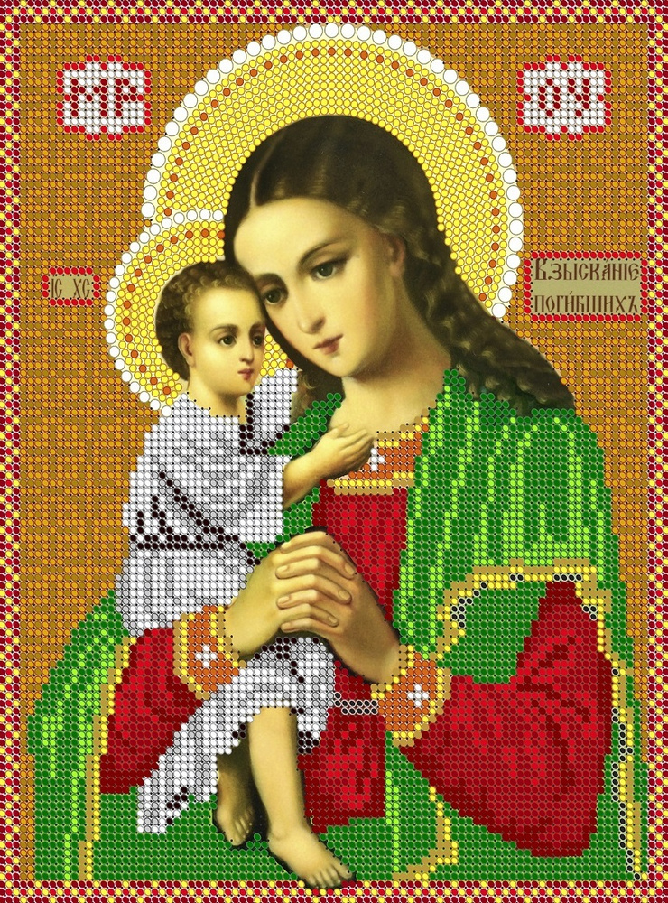 Набор для вышивания бисером Тайвань, икона Пресвятая Богородица Взыскание погибших, 19*24 см, картины #1