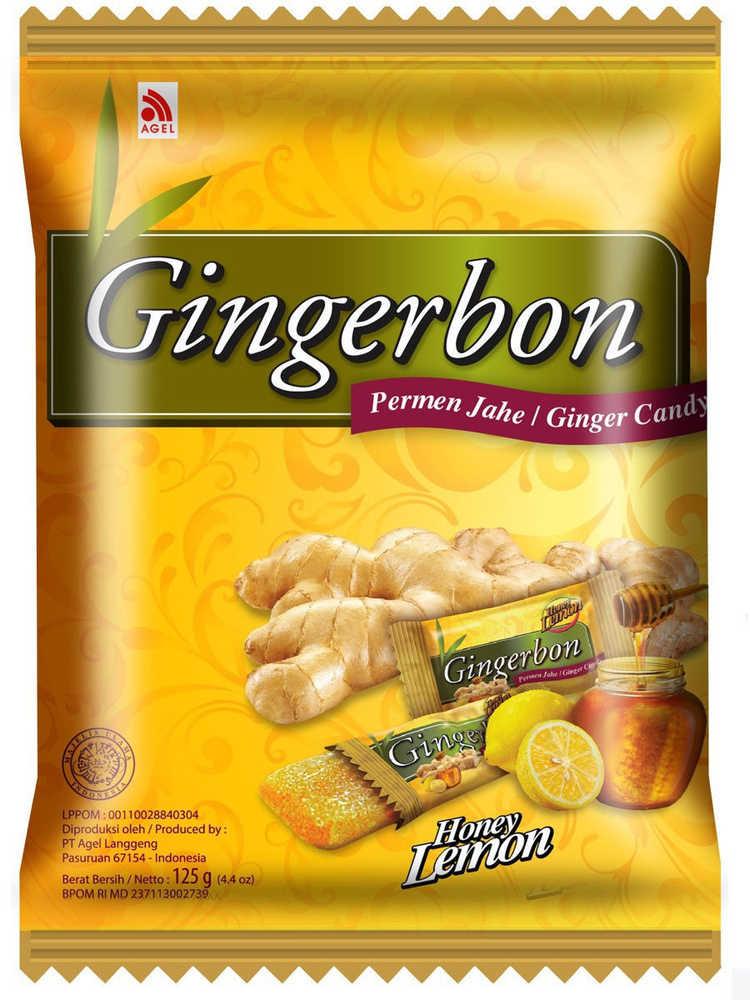 Gingerbon Конфеты имбирные мармеладные со вкусом меда и лимона Ginger Candy with Honey Lemon, 125 гр #1