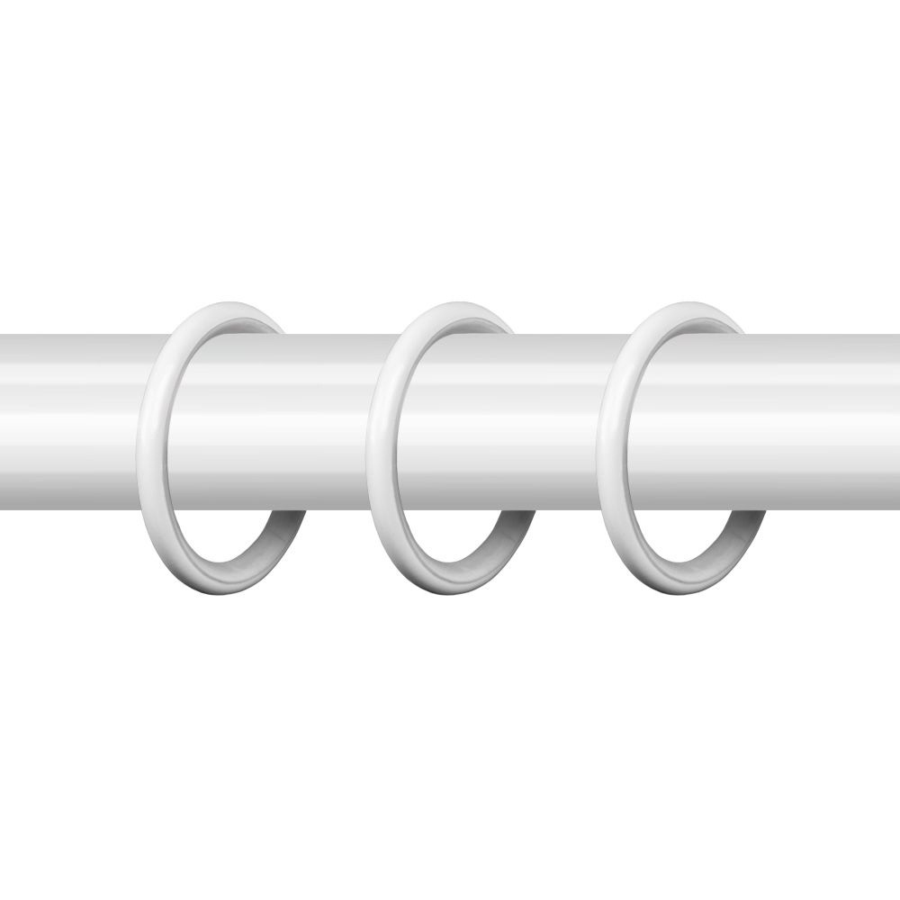 Кольца для карниза 25 мм OLEXDECO круглые с пластиком (10 шт.) Белый глянец  #1