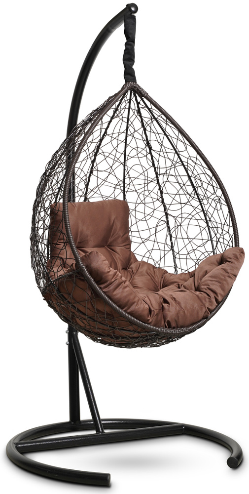 Подвесное кресло-кокон SEVILLA COMFORT коричневый + каркас (шоколад подушка)  #1