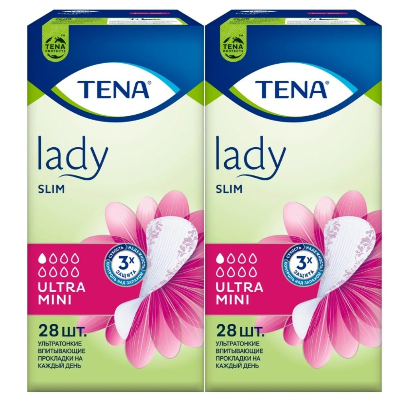 Прокладки женские Tena Lady Ultra Mini, урологические, 28 шт, комплект: 2 упаковки  #1