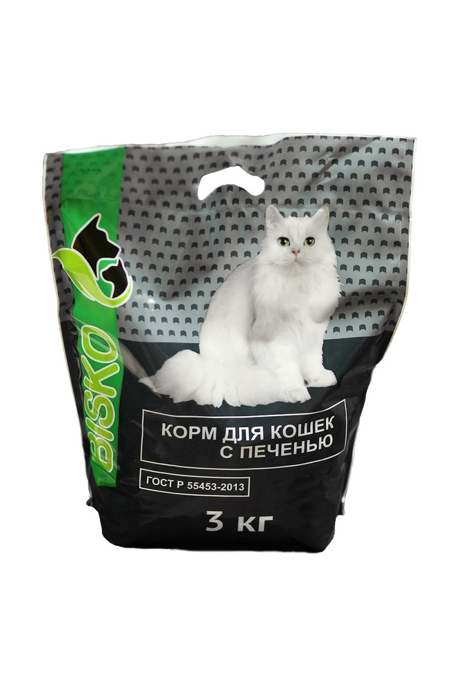 Корм Биско для взрослых КОШЕК с КУРИНОЙ ПЕЧЕНЬЮ 3 кг - купить с ...