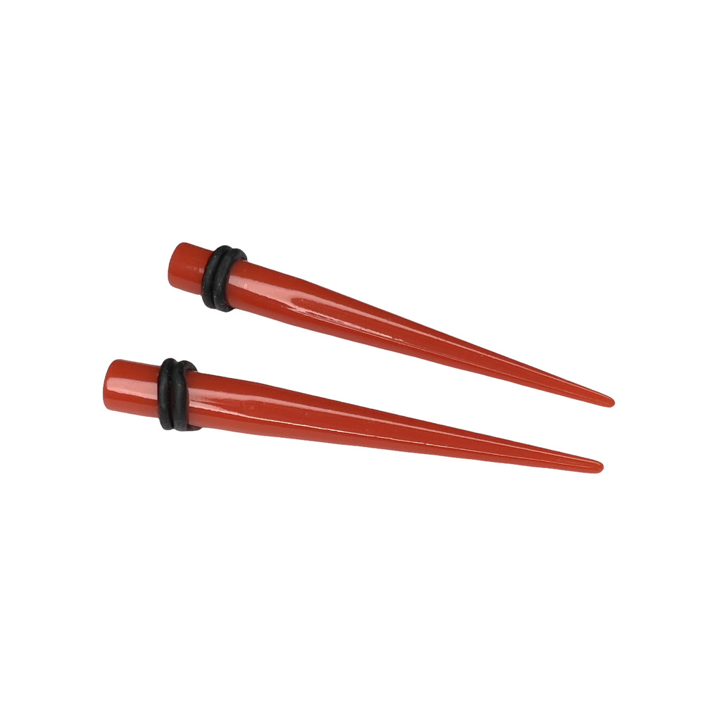Растяжки для тоннелей спираль конус 5 мм, комплект из 2-х штук, красные/Overmay/ растяжки в ухо/растяжка #1