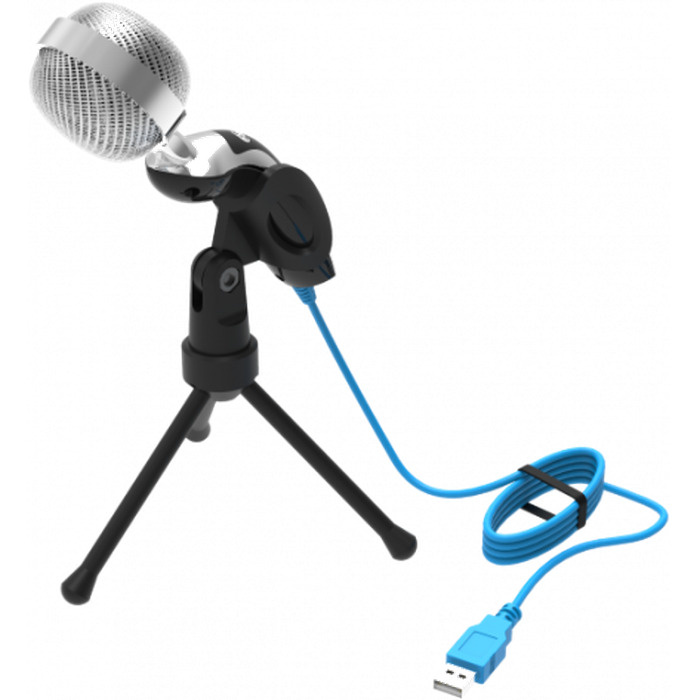 Микрофон для конференций Ritmix RDM-127 USB Black настольный, шнур 1.5 м, черный/серебристый  #1