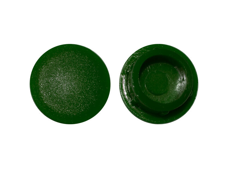 Пластиковая заглушка под отверстие диаметром 8 мм, зеленого цвета, с диаметром шляпки 10 мм (30шт)  #1