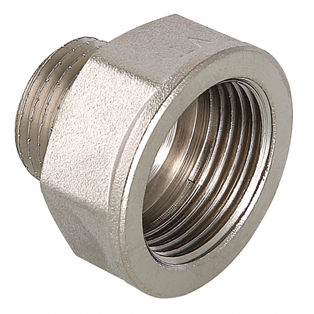 Переходник VALTEC 1/2"х3/8" ВР-НР латунь никель #1