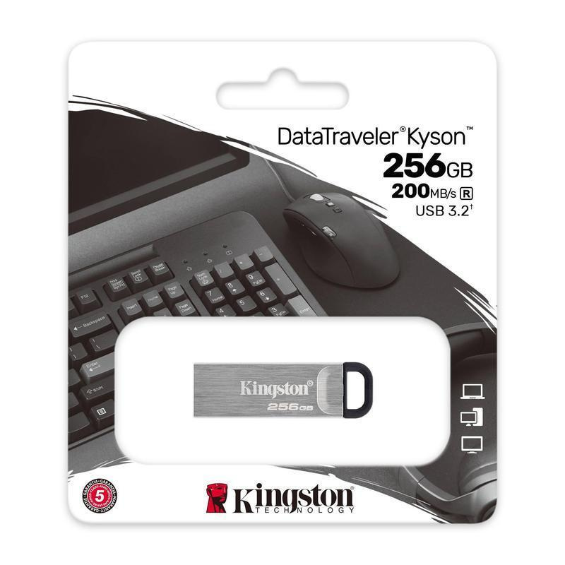 Флэш-диск USB 256Gb Kingston DataTraveler Kyson, USB 3.2, серебристая (DTKN/256GB)  #1