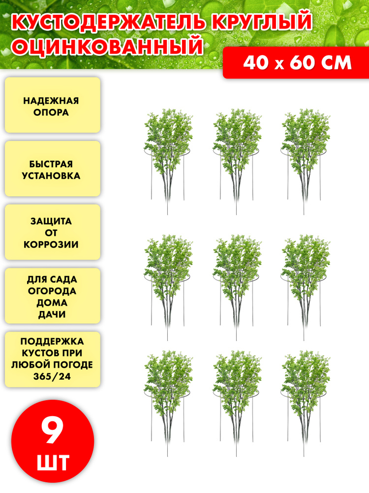 Комплект подставок под растения / Опора под кусты ягоды/ Кустодержатель металлический садовый круглый #1