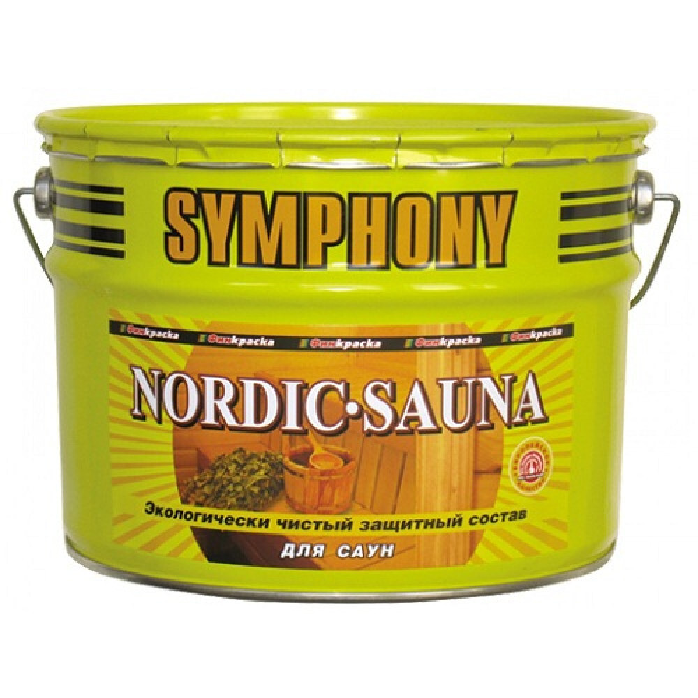 Пропитка для дерева без запаха с антисептиком для бани и сауны Symphony Nordic Sauna 9 л , Зелёный  #1