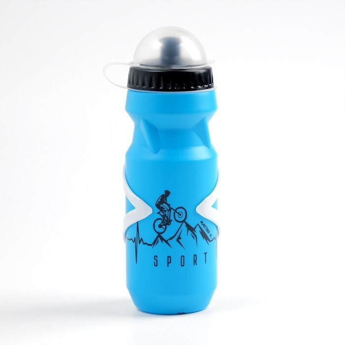 Бутылка для воды велосипедная 650 мл , с креплением, синяя  #1