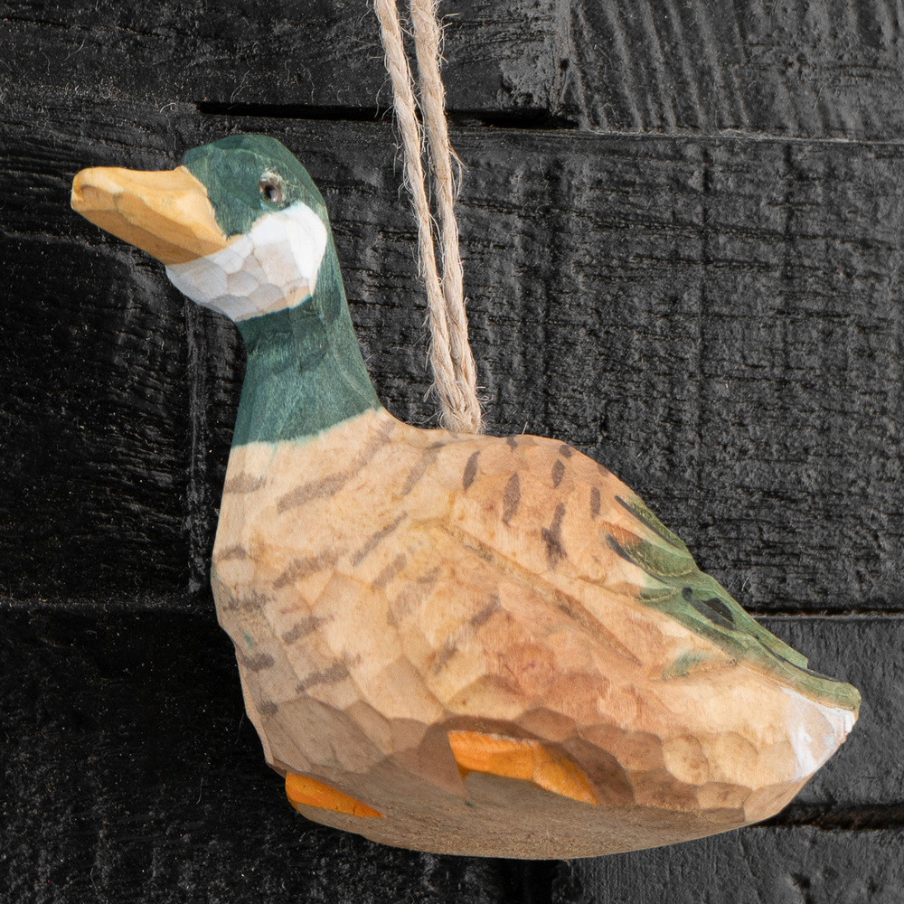 Подвесное украшение Hanging Wooden Goose 9 cm #1