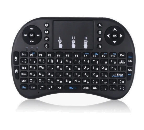 Клавиатура беспроводная с тачпадом, mini, без подсветки, для компьютера/SMART телевизора, черная, в коробке #1